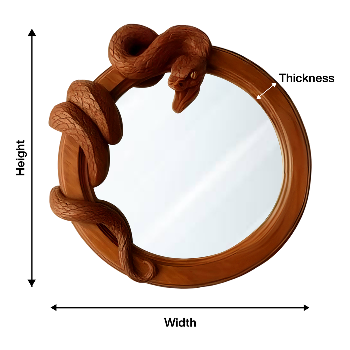 Wild Serpent Carved Mirror For Jungle Themed Bathroom