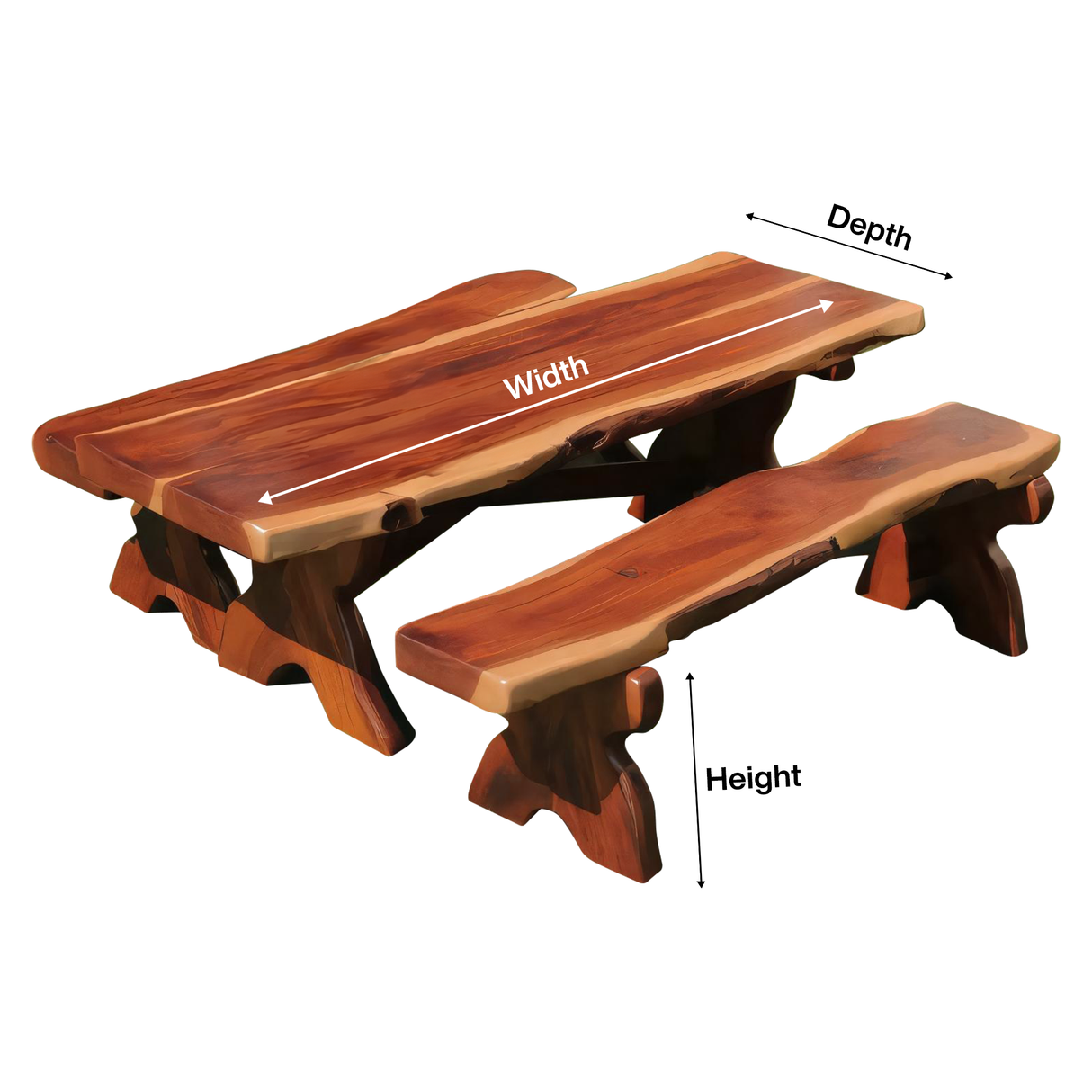 Rustic Outdoor Picnic Table And Bench Set For Garden
