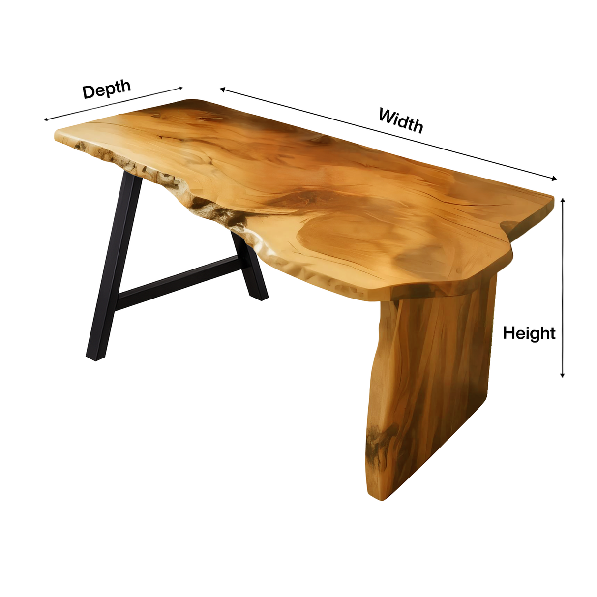 Rustic Office Desk With Live Edge Design For Home Workspace