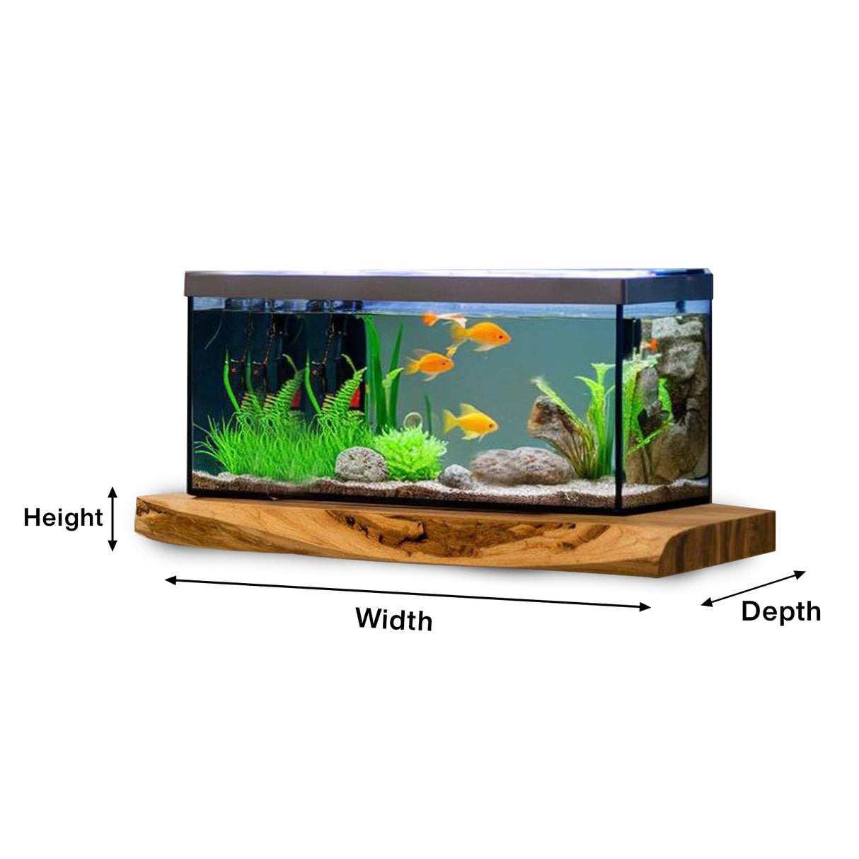 Cozy Living Room Rustic Floating Shelf For Aquarium