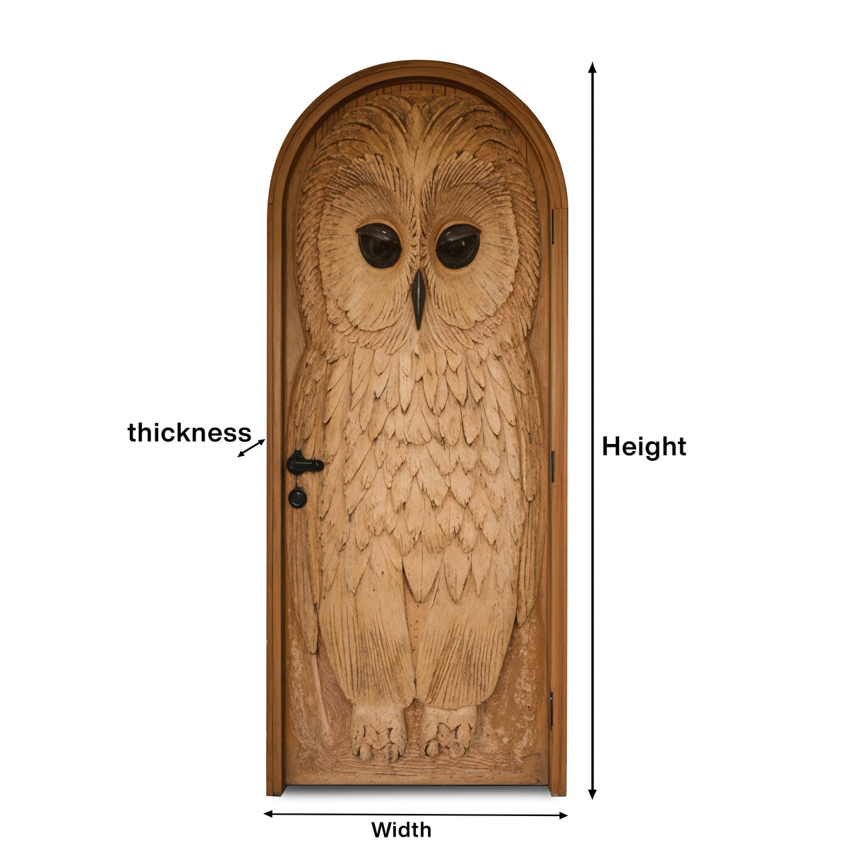 Whimsical Owl Carved Entry Door For Home Garden
