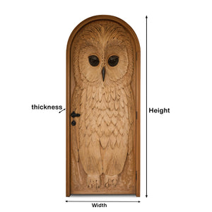 Whimsical Owl Carved Entry Door For Home Garden