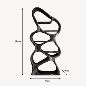 Modern Sculptural Bookshelf With Flowing Shelves For Home Library And Living Room