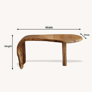 Live Edge Desk With Organic Curved Design For Home Office And Workspace