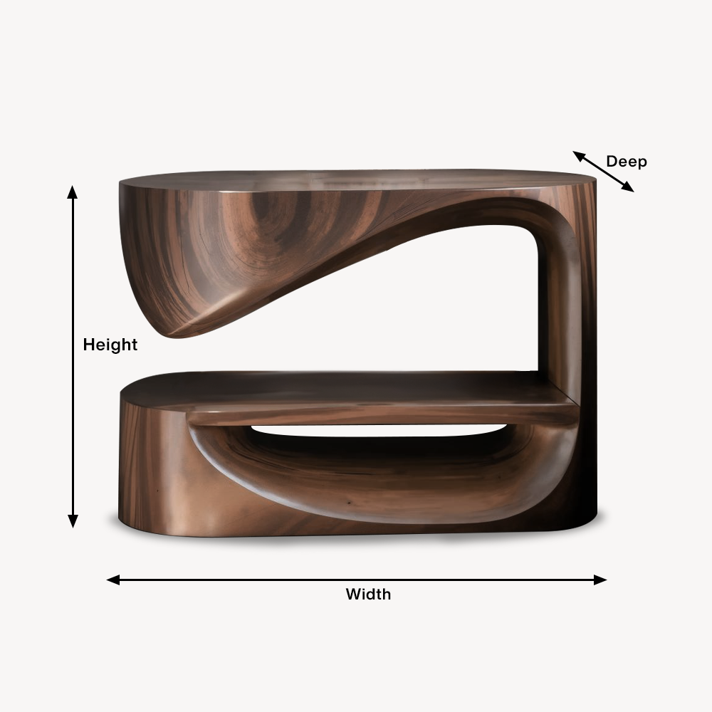 Modern Curved Nightstand With Open Shelf For Minimalist Rooms