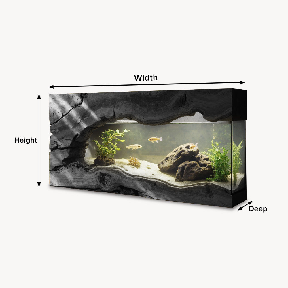 Wall Mounted Aquarium With Driftwood Frame For Living Room And Office