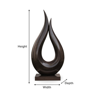 Handcrafted Solid Wood Abstract Decor Sculpture For Contemporary Interiors