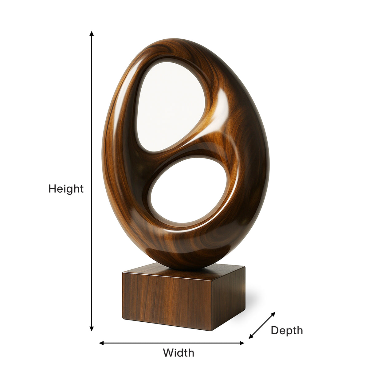 Farmhouse Abstract Wood Garden Sculpture For Yard Decor