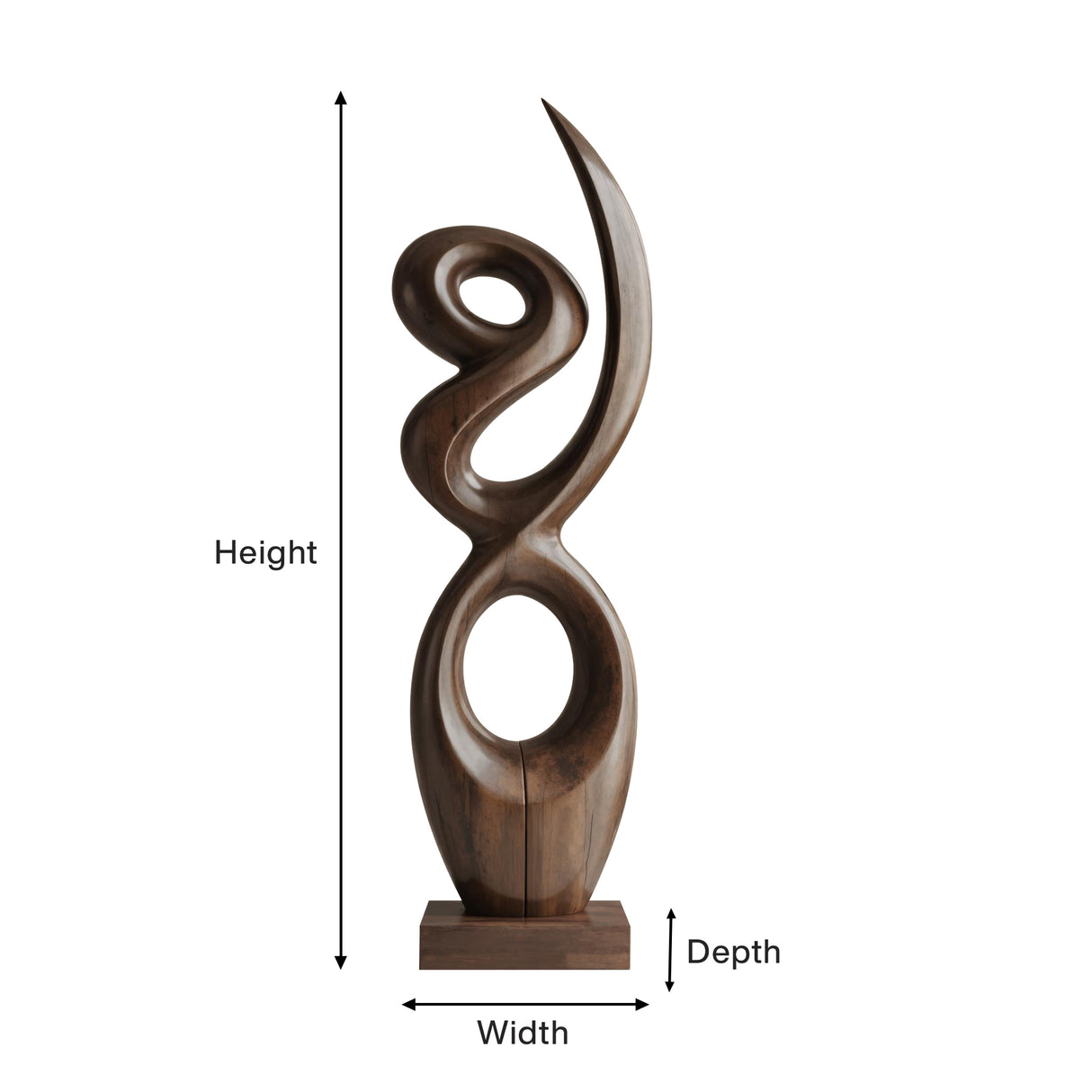 Handcrafted Wooden Abstract Sculpture For Living Room