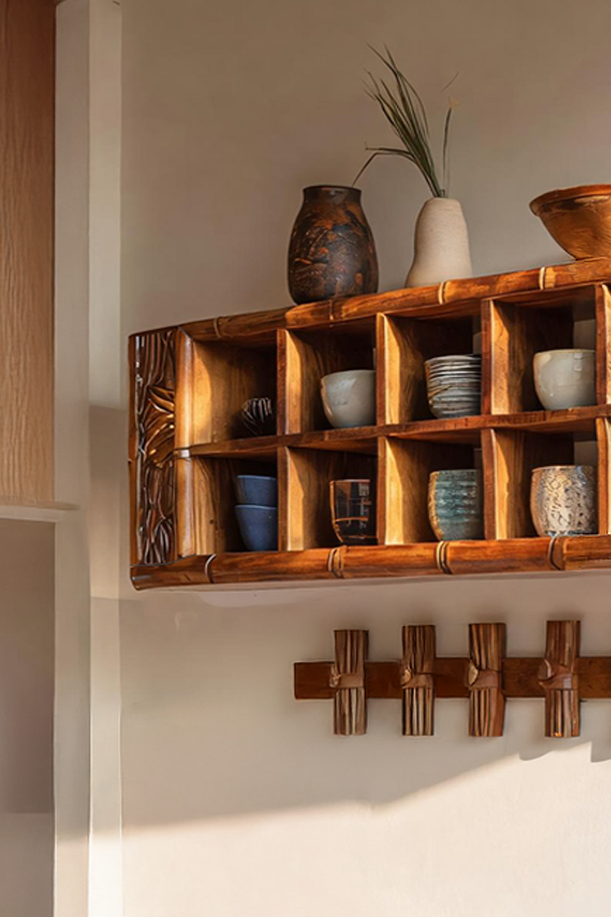 Modern Wooden Storage Shelf For Kitchen Essentials