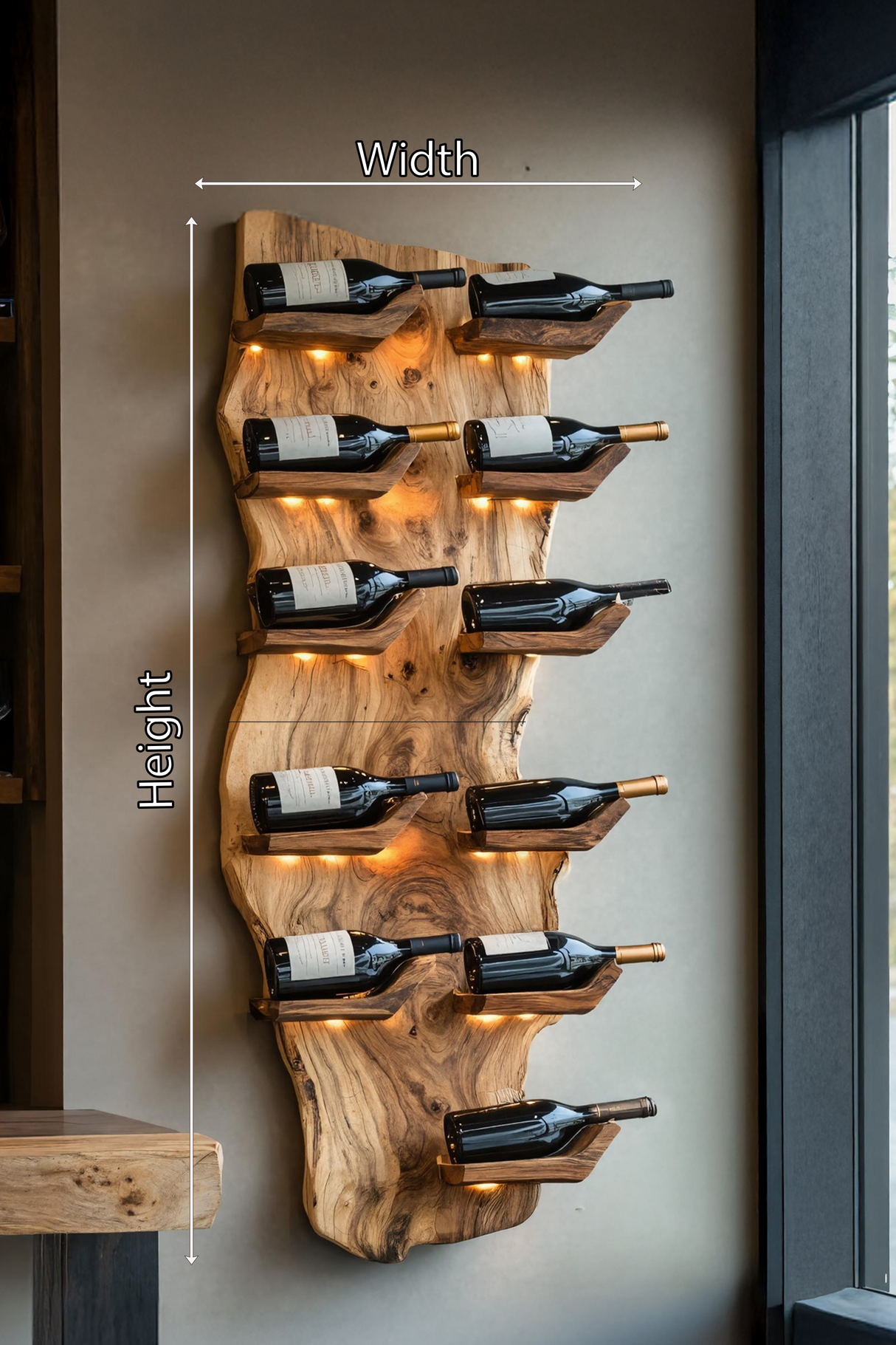 Farmhouse Live Edge Wine Holder For Living Room Furniture