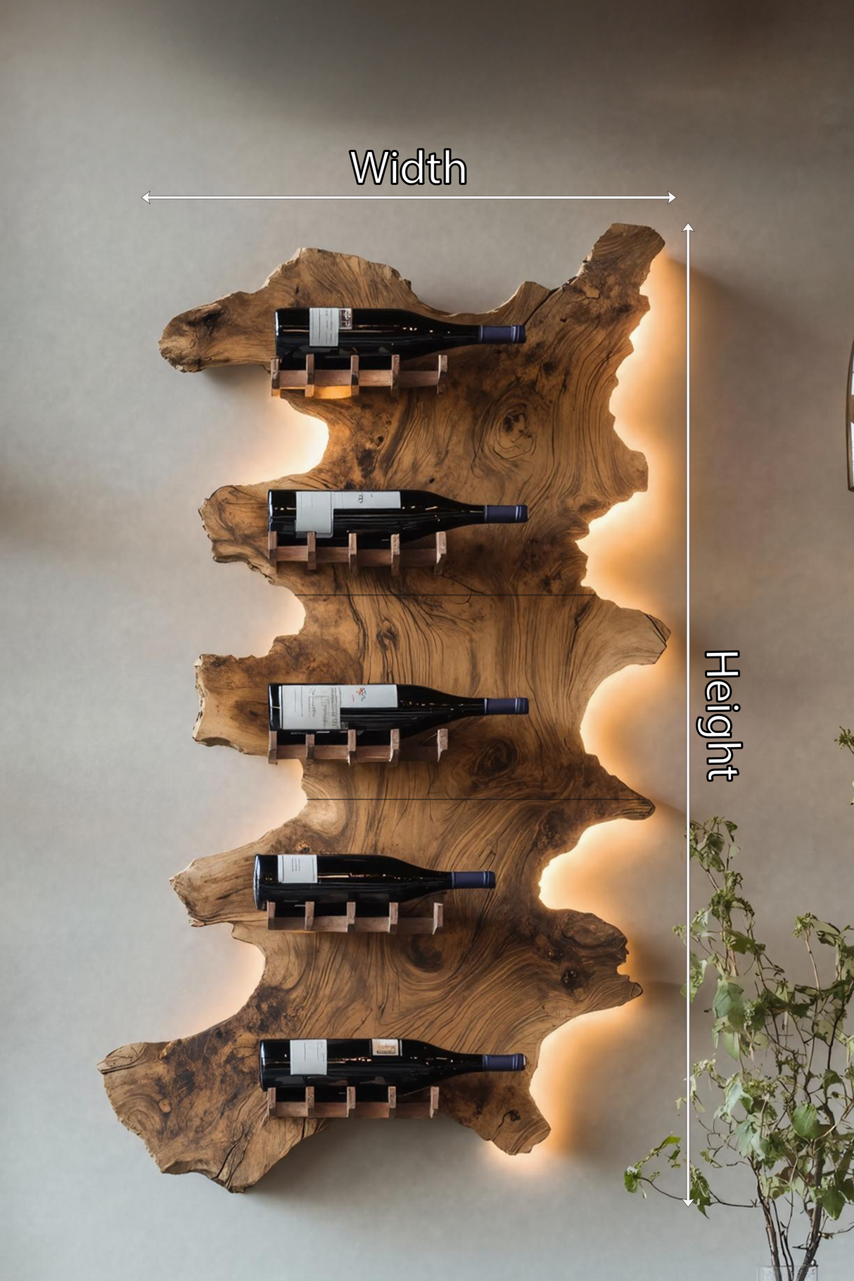 Mid Century Wooden Wine Rack For Bar Decor And Wine Storage