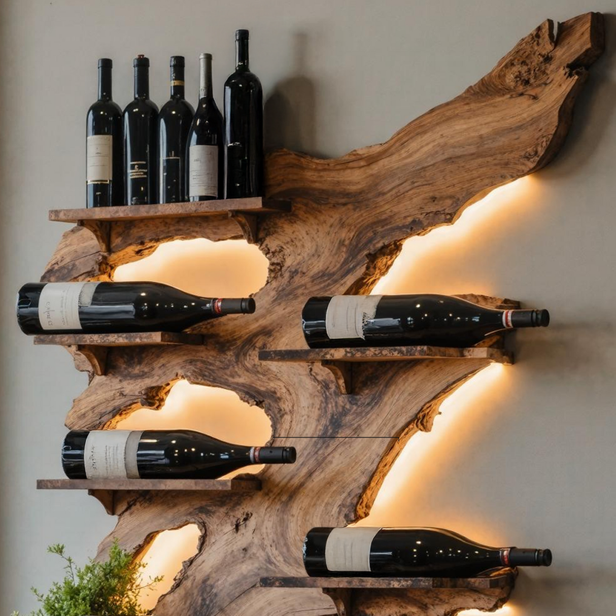 Rustic Wine Rack For Furniture Home Bar Wall Design
