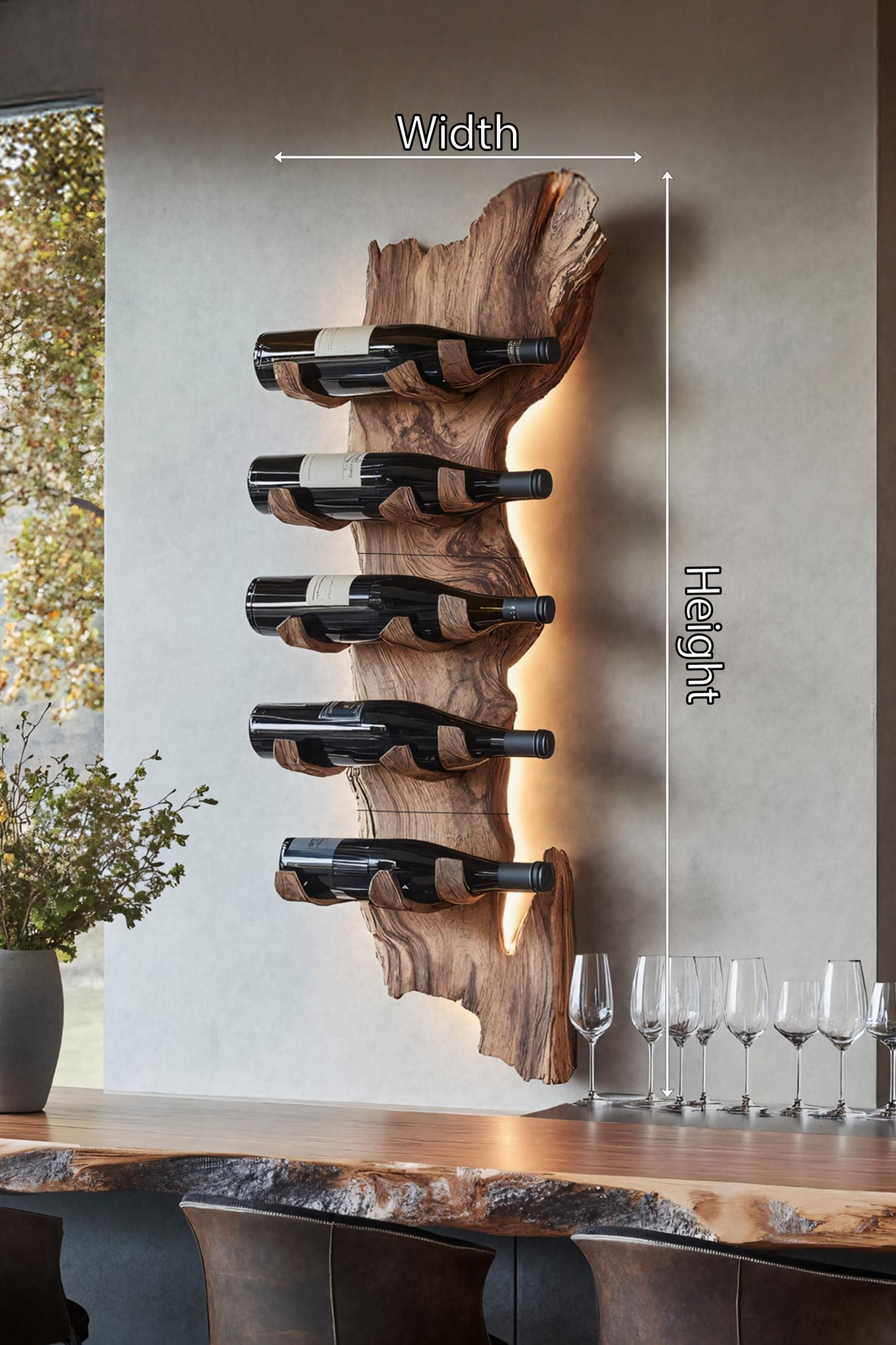 Farmhouse Solid Wood Wine Rack For Rustic Entryway Design