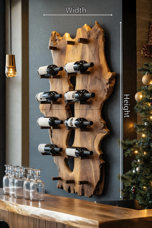 Mid Century Live Edge Wine Holder For Elegant Entryway Decor