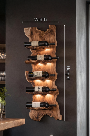 Modern Wooden Live Edge Wine Holder For Entryway Furniture