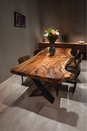 Dining Room Modern Live Edge Dining Table Natural Grain