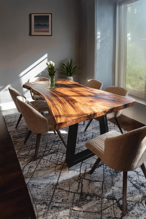 Kitchen Decor Handcrafted Solid Wood Dining Table Natural