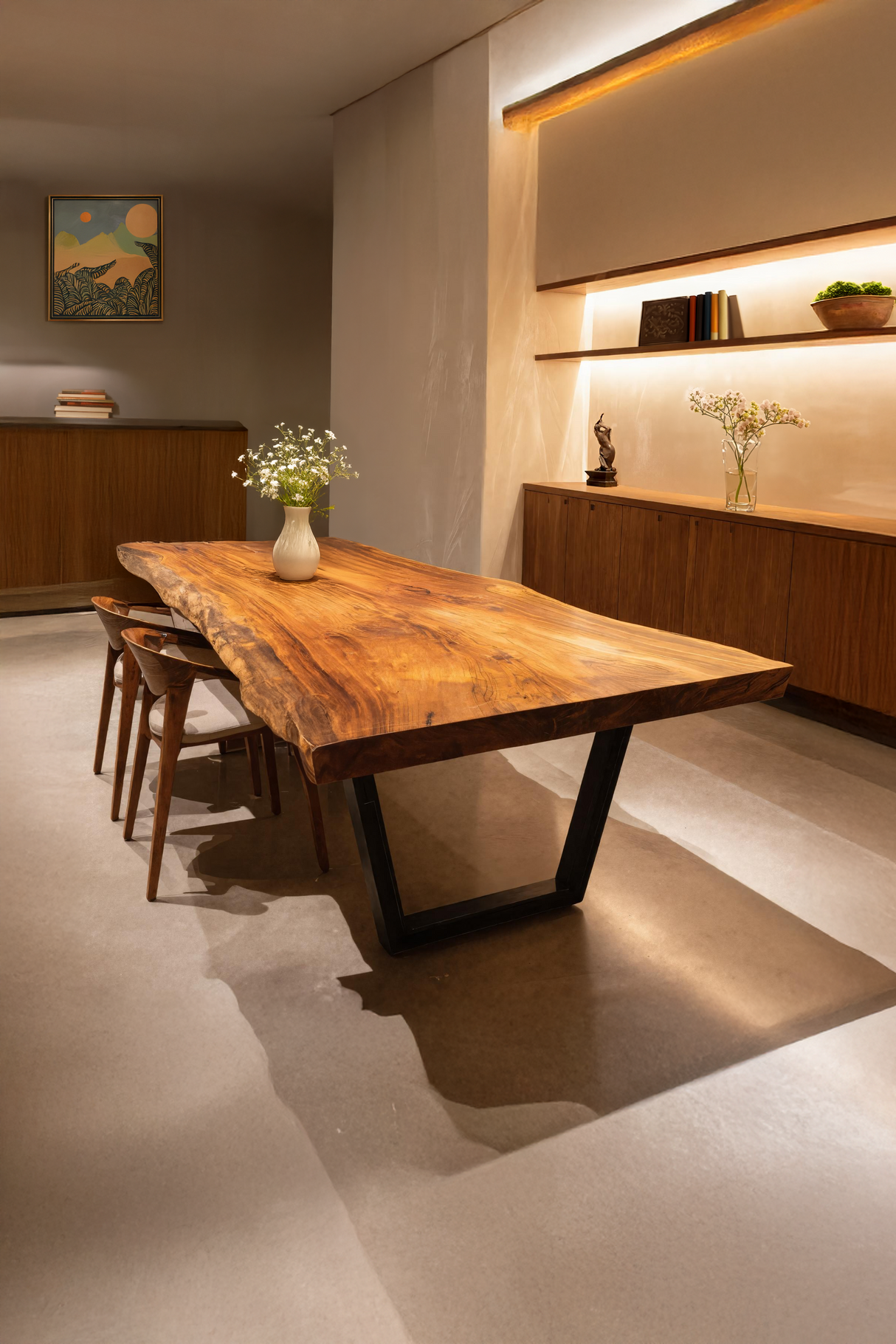 Kitchen Decor Modern Live Edge Dining Table Sleek Grain