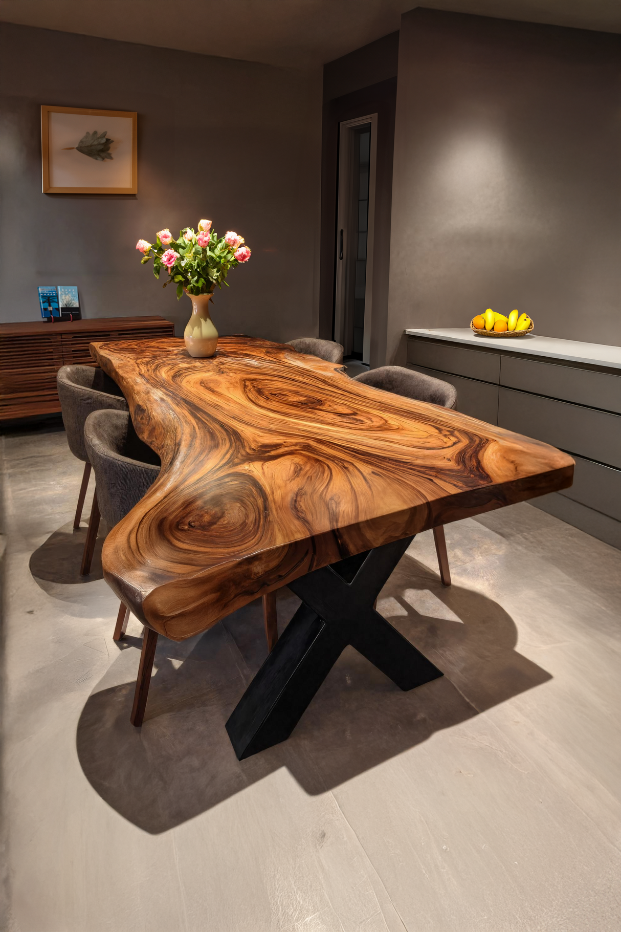 Dining Room Farmhouse Live Edge Dining Table Rustic Wood