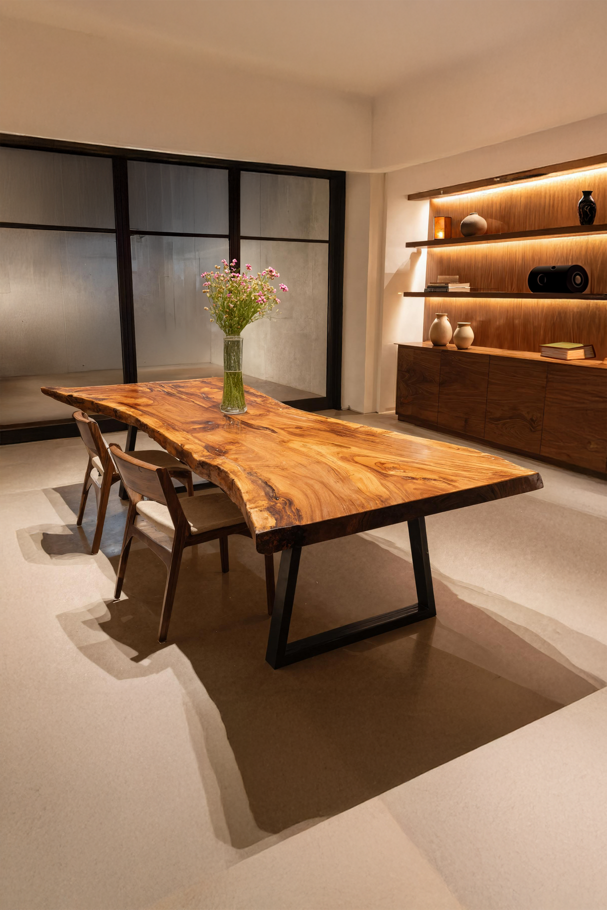 Furniture Decor Farmhouse Live Edge Dining Table Warm