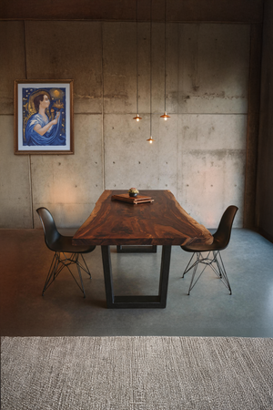 Kitchen Decor Mid Century Wooden Live Edge Dining Table