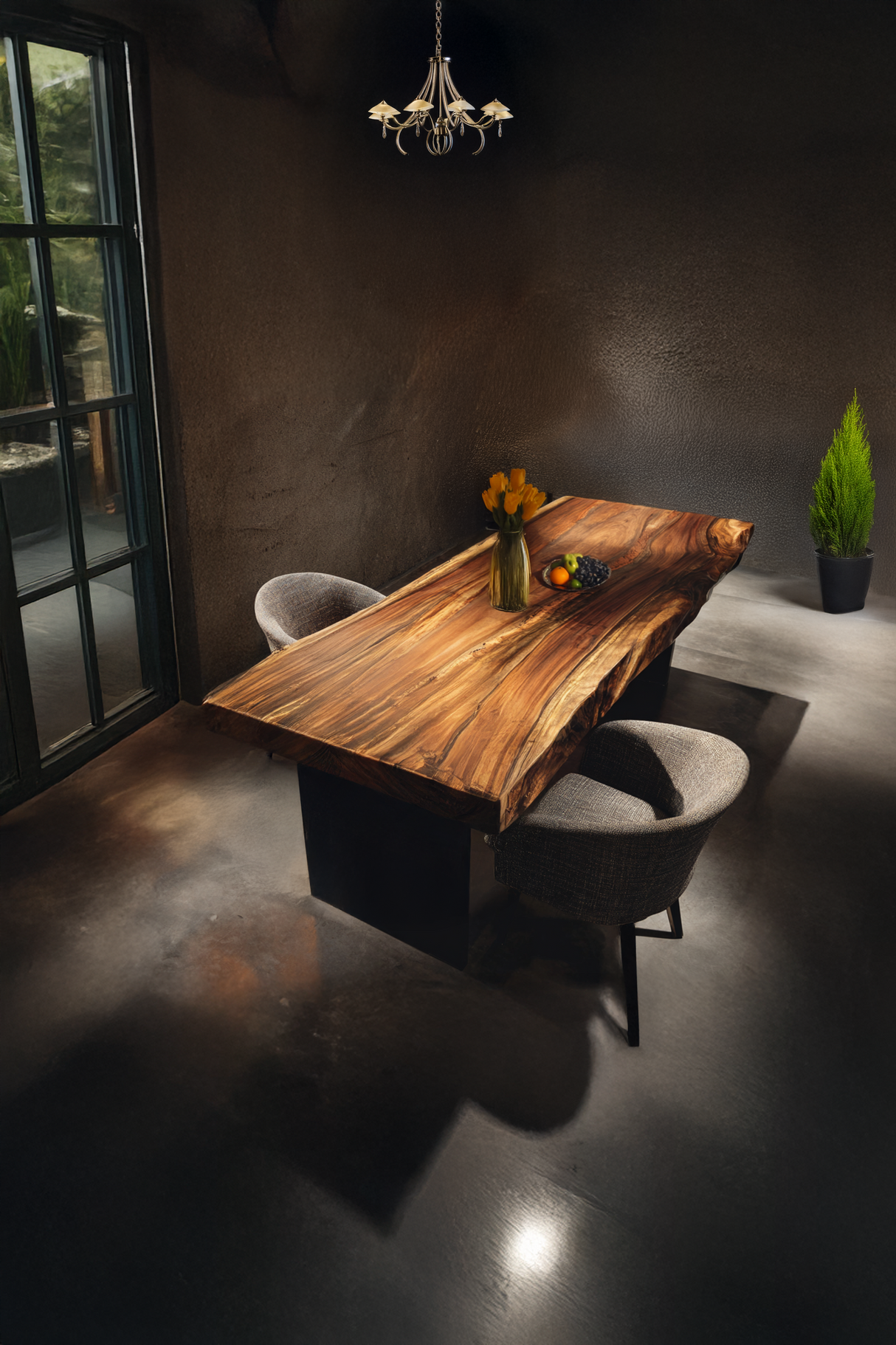 Furniture Decor Handcrafted Wooden Live Edge Dining Table