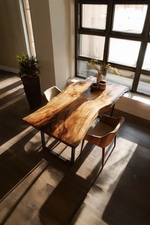 Dining Room Modern Wooden Live Edge Dining Table Natural