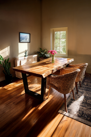 Furniture Decor Handcrafted Live Edge Dining Table Organic