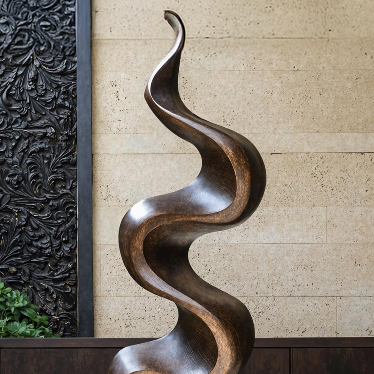 Rustic Large Wooden Sculpture For Garden Statement Piece