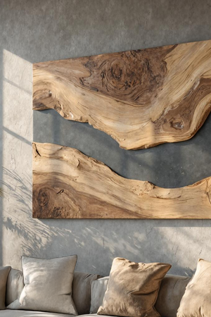 Modern Wooden Wall Art Sculpture For Bedroom Design