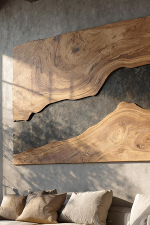 Mid Century Rectangular Wooden Wall Art For Living Room