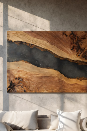 Modern Wooden Rectangle Wall Sculpture For Living Room