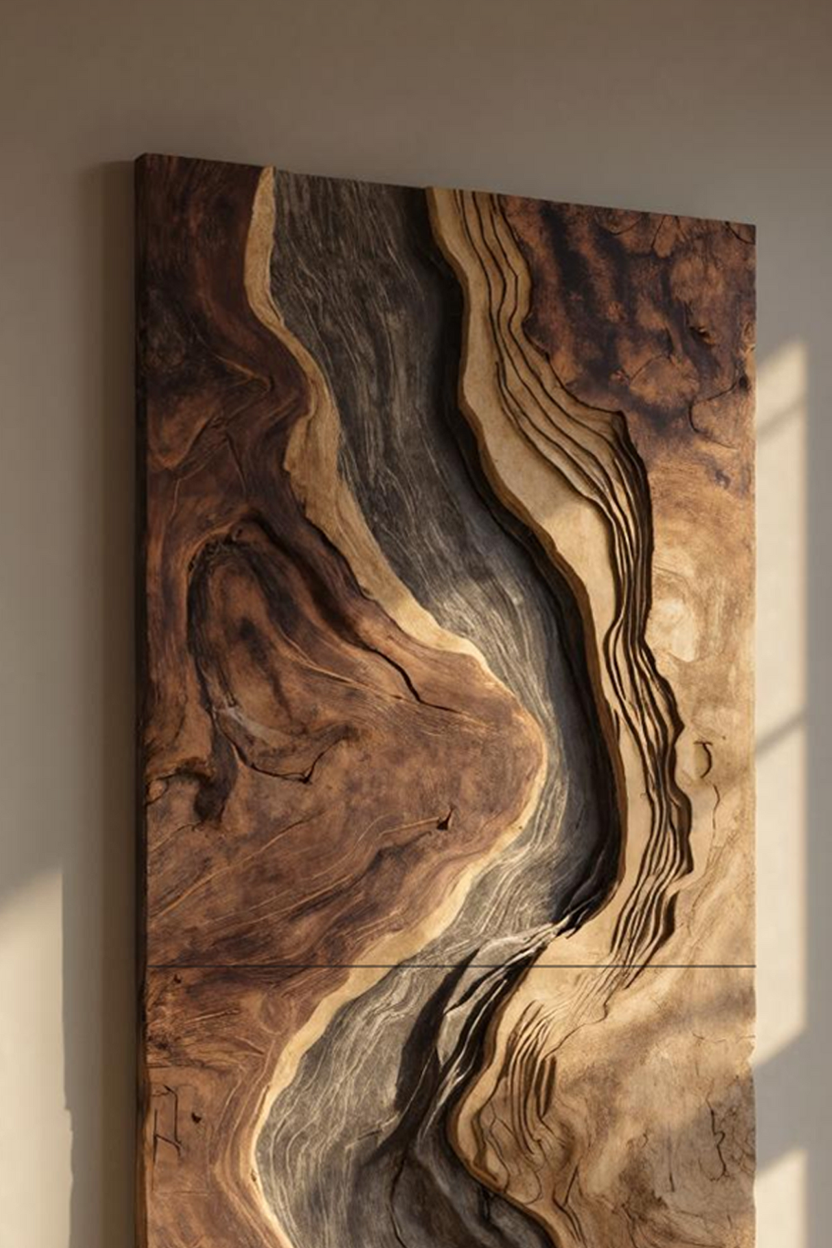 Handcrafted Wooden Wall Sculpture For Entryway Design