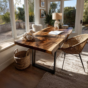 Modern Wooden Live Edge Desk For Bedroom Design