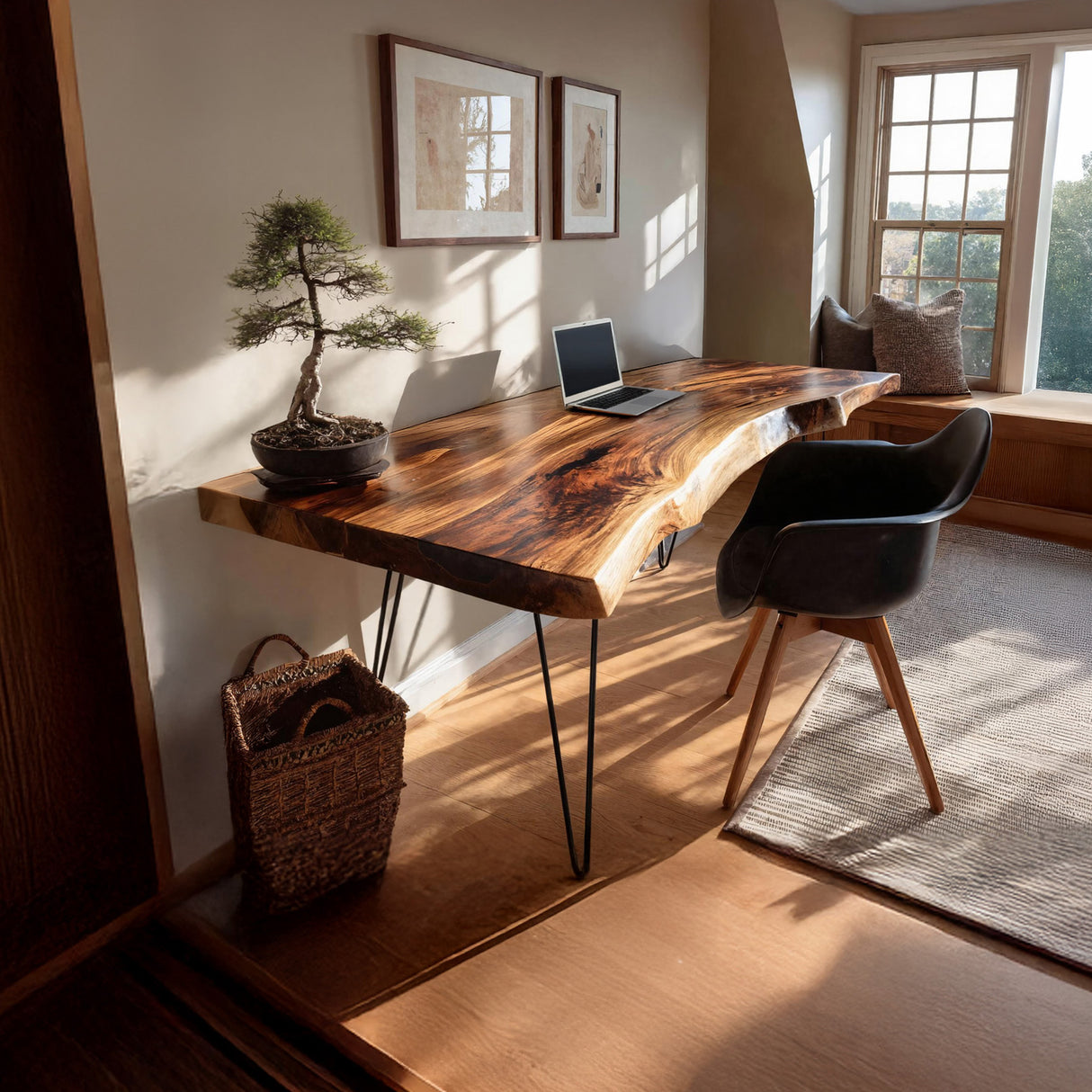 Handcrafted Solid Wood Desk For Bedroom Decor