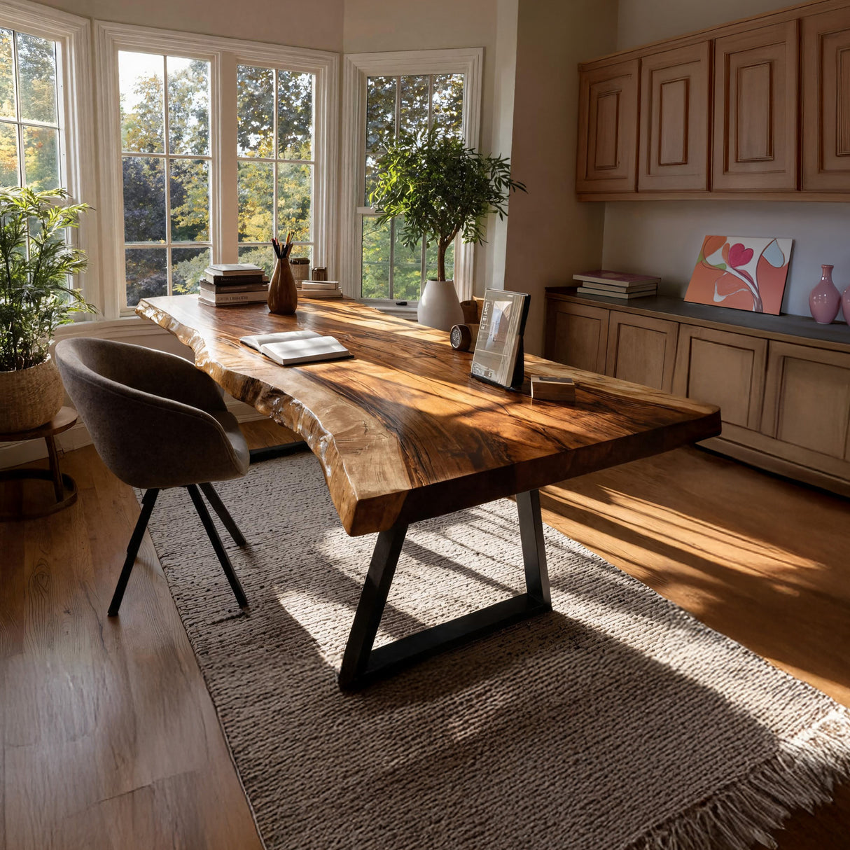 Farmhouse Solid Wood Tabletop For Bedroom Design