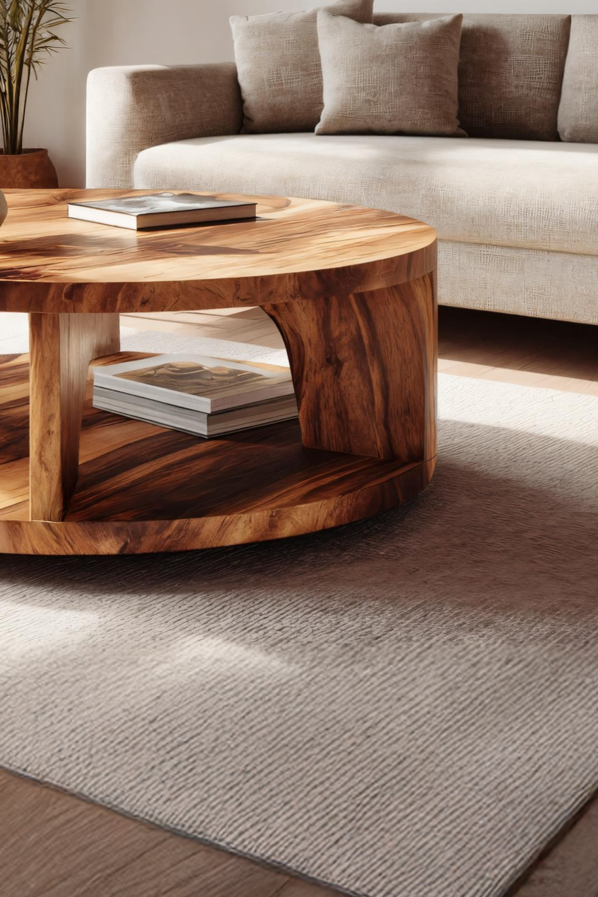 Farmhouse Wooden Live Edge Coffee Table For Living Room Entryway Design