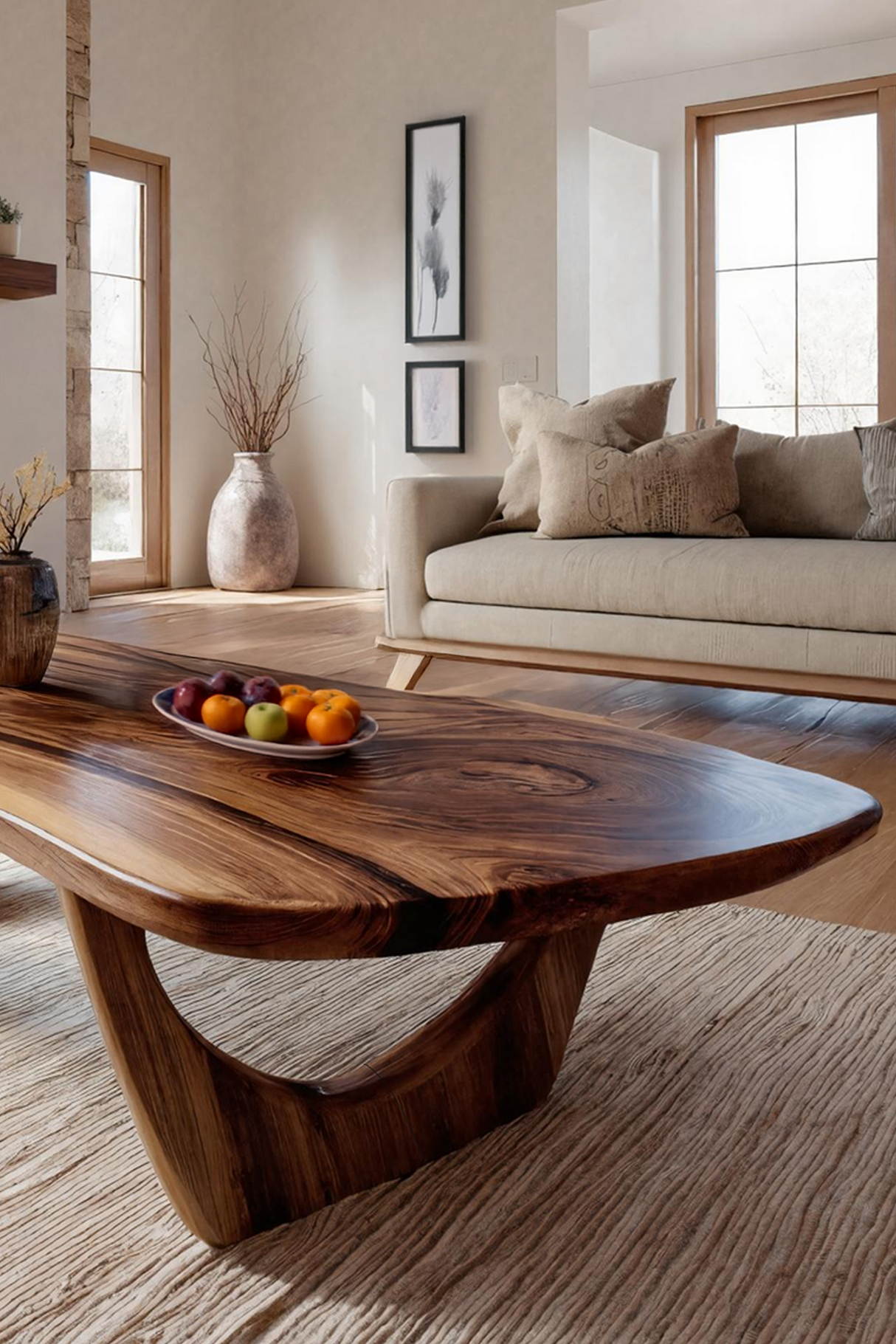 Rustic Solid Wood Coffee Table For Living Room Decor Ideas