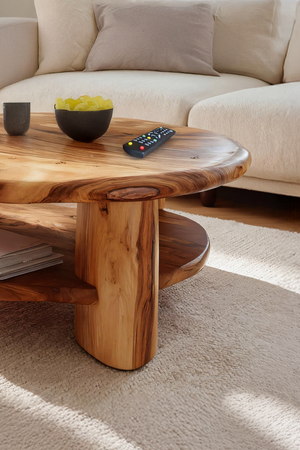 Mid Century Live Edge Low Table For Living Room Furniture Design
