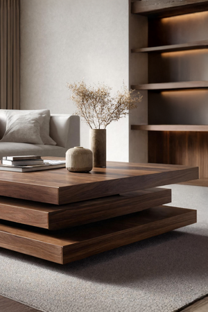 Rustic Mid Century Live Edge Coffee Table For Furniture Accent