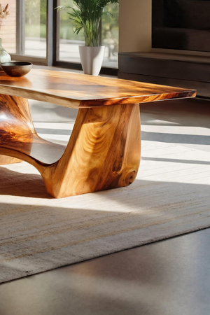 Handcrafted Solid Wood Low Coffee Table For Living Roomdecor