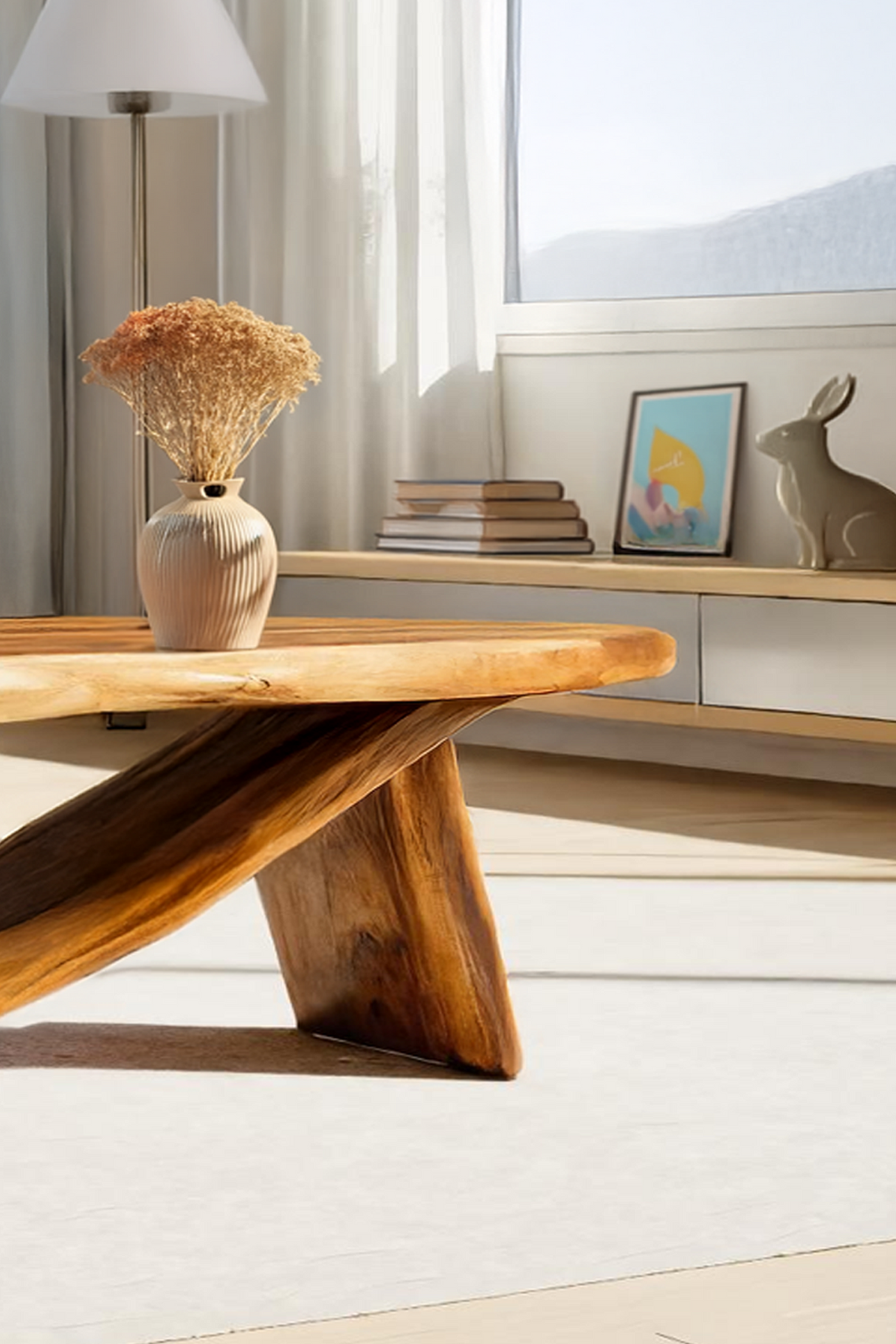 Modern Wooden Live Edge Coffee Table For Furniture Decor And Home Style