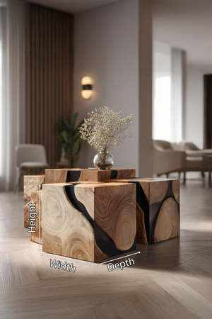 Mid Century Solid Wood Square Table For Living Room