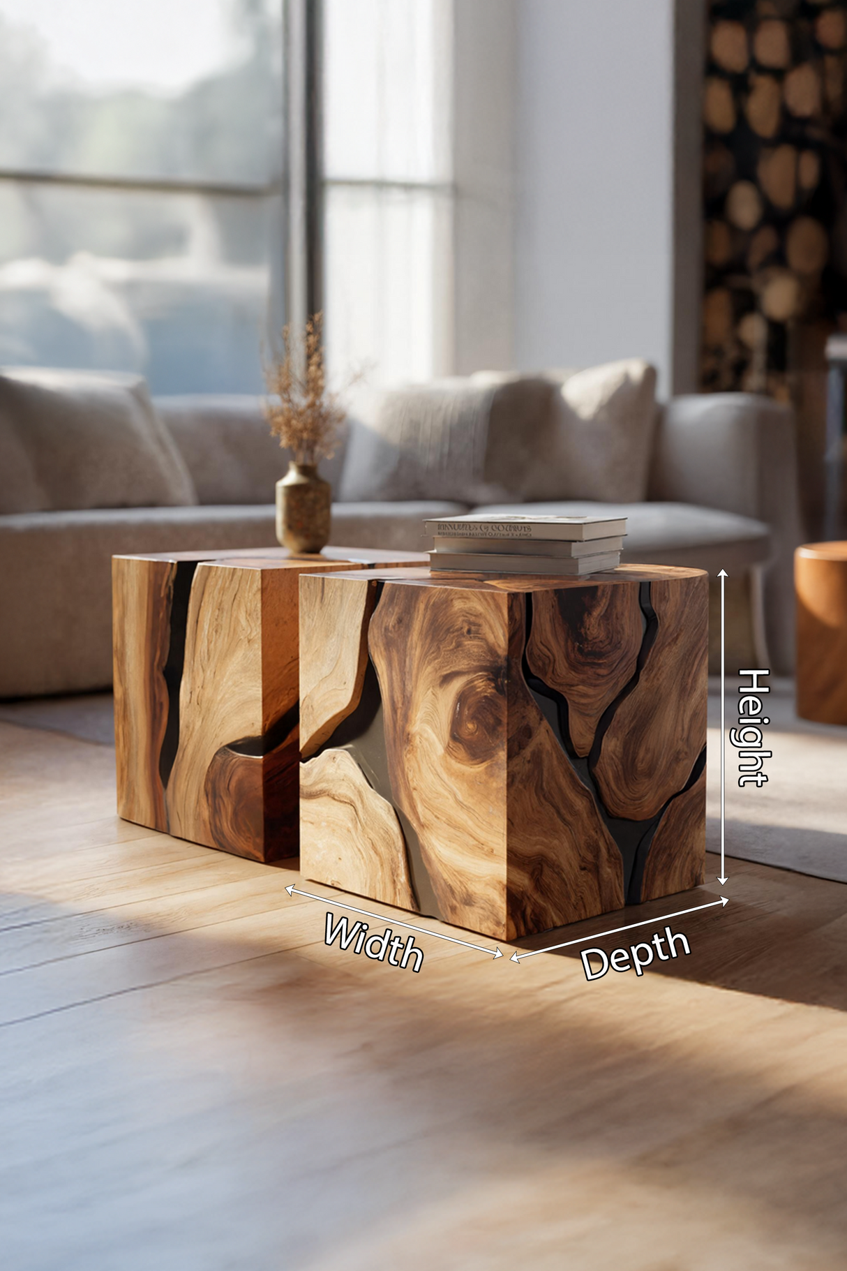 Handcrafted Wooden Square Coffee Table For Furniture Decor