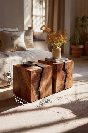 Handcrafted Solid Wood Low Coffee Table For Living Decor