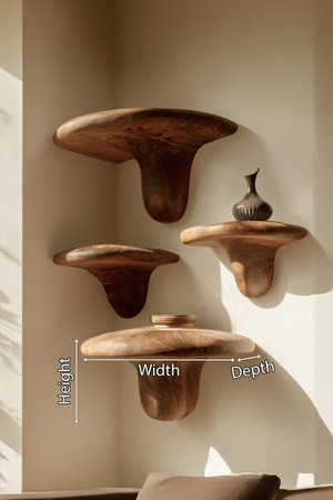 Farmhouse Handcrafted Solid Wood Mushroom Shelf For Home Decor