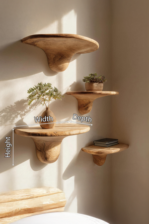 Modern Solid Wood Mushroom Shelf For Contemporary Bedroom Decor