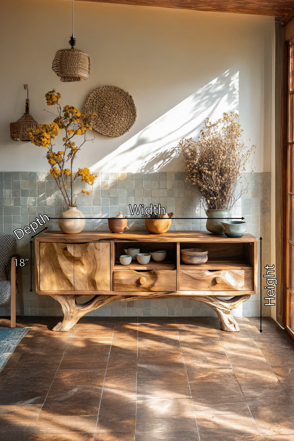 Handcrafted Wooden Console Table For Bedroom Luxury Home Accent