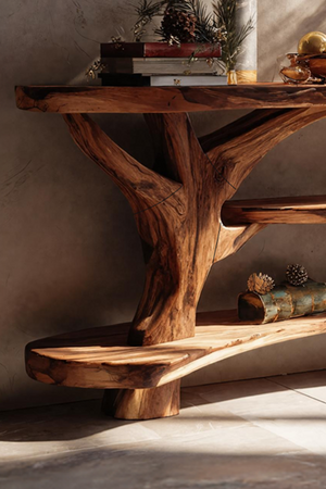 Farmhouse Wooden Live Edge Console Table For Entryway Furniture Design